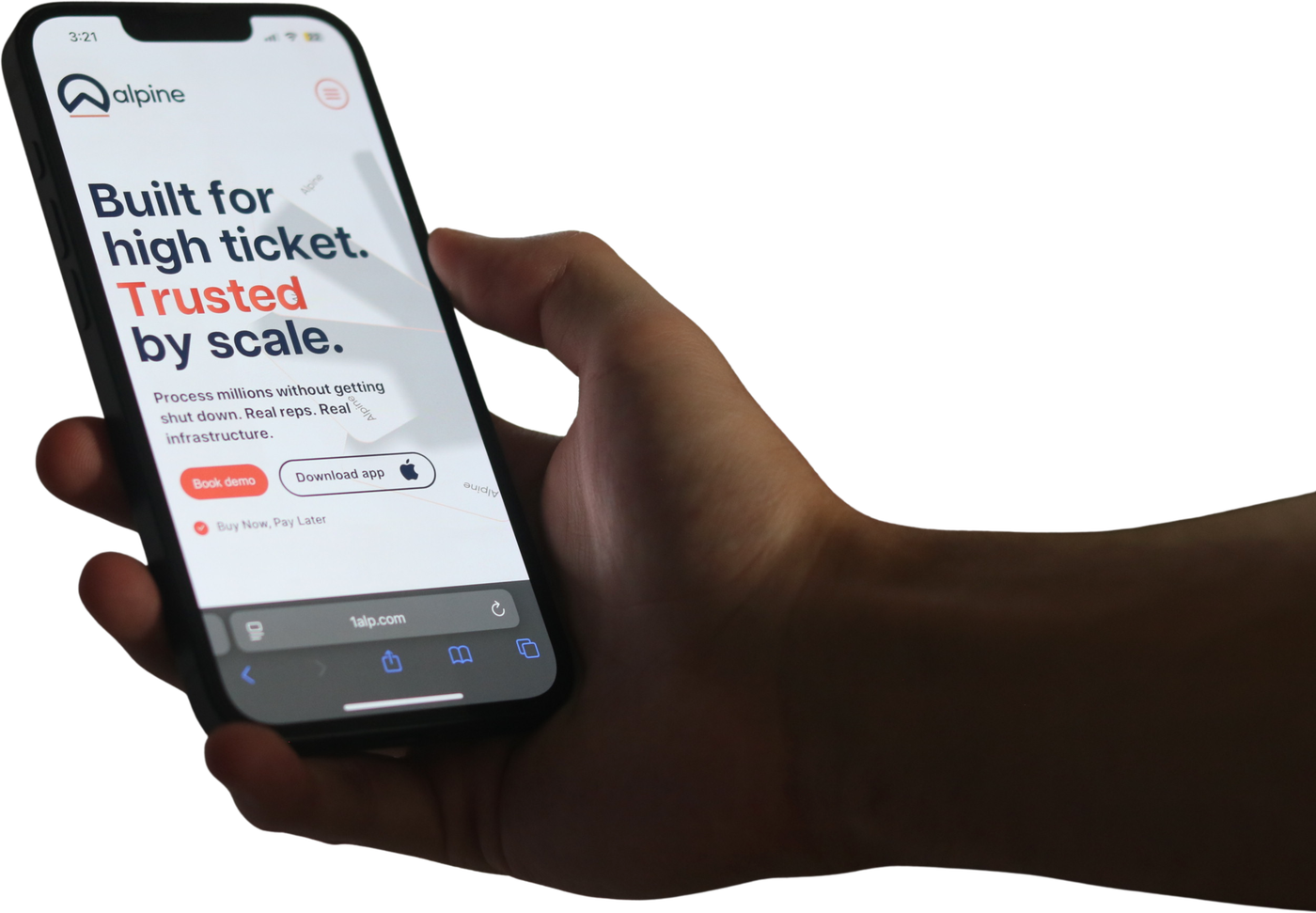 Alpine mobile site on phone